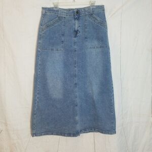 One5one Blue Denim Maxi Skirt